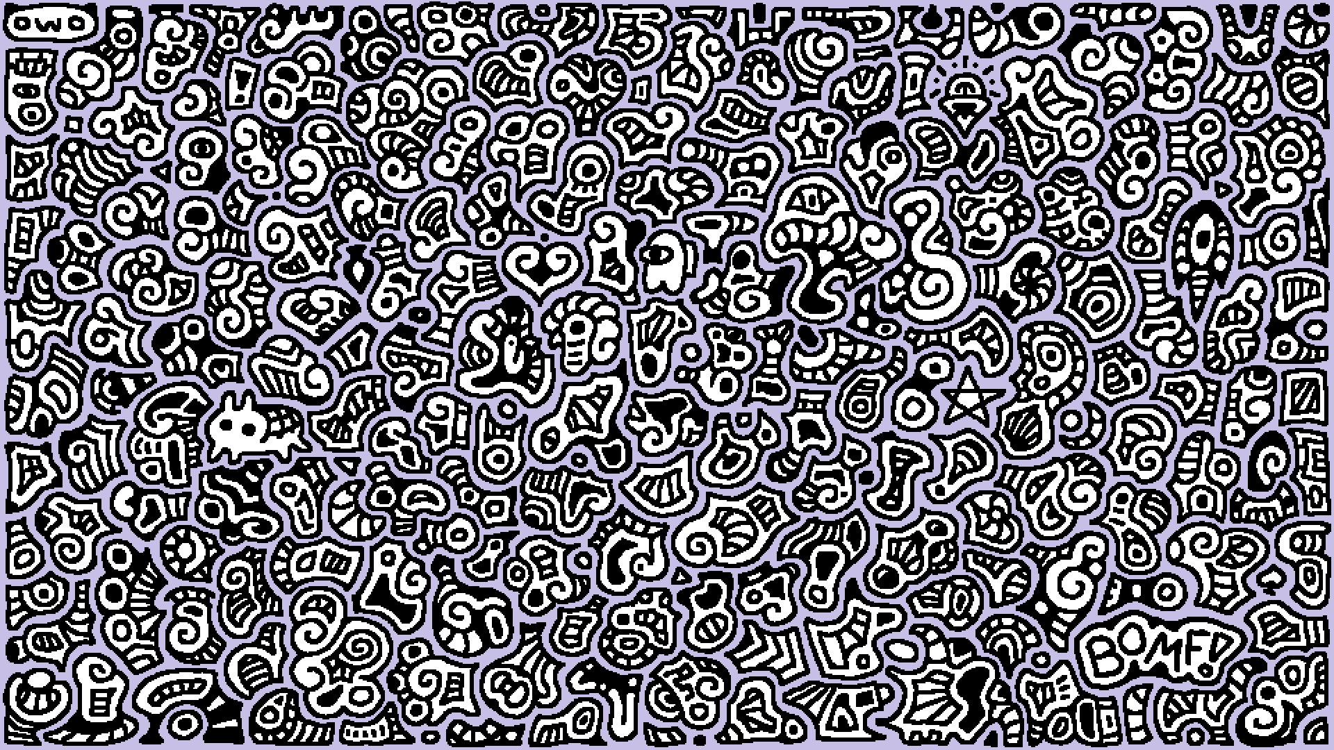 mspaint drawing of abstract doodles filling a space